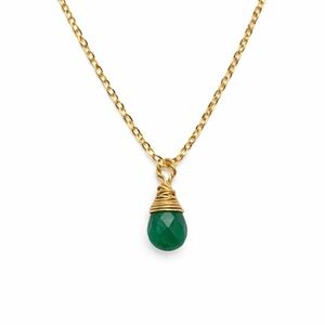 N966 S925 Emerald Rolo Chain Necklace